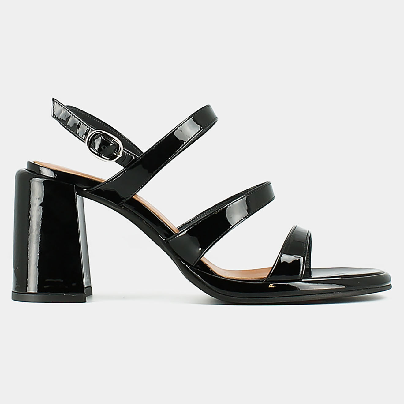 Jonak Sandales en Cuir verni Dessert noires - Talon 8 cm