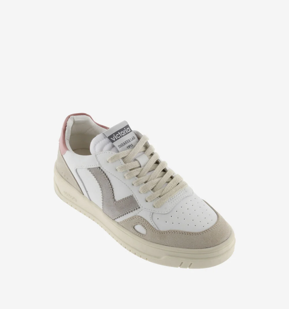 SEUL EFFET CUIR & CUIR FENDU Baskets unisexes semelles beiges ROSA