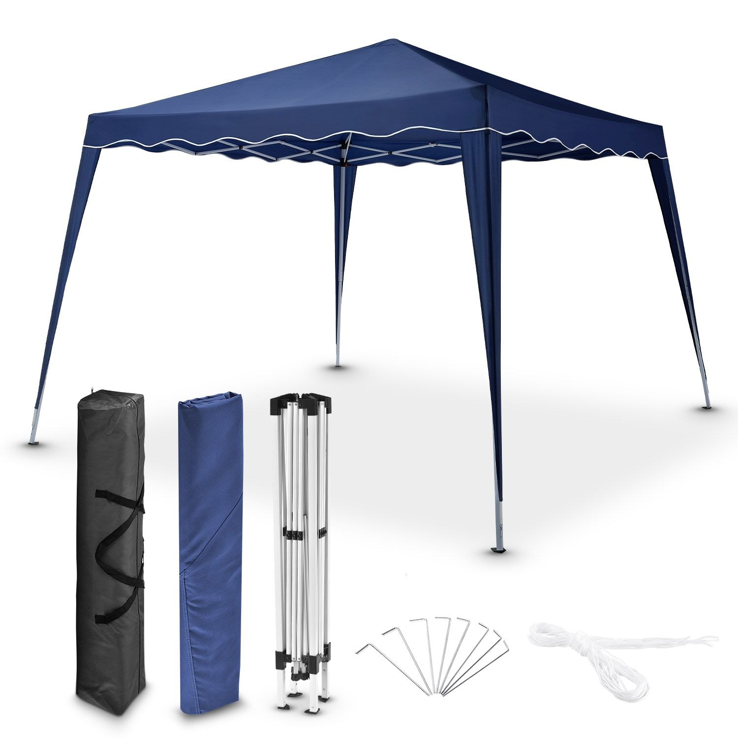 Juskys Faltpavillon Vivara 3x3 m mit Tasche – UV50+ Sonnenschutz Pavillon höhenverstellbar& faltbar
