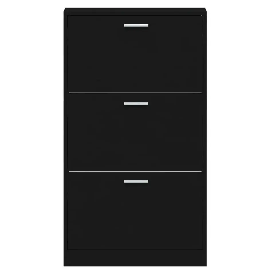 vidaXL - Schoenenrek - Zwart - Bewerkt hout