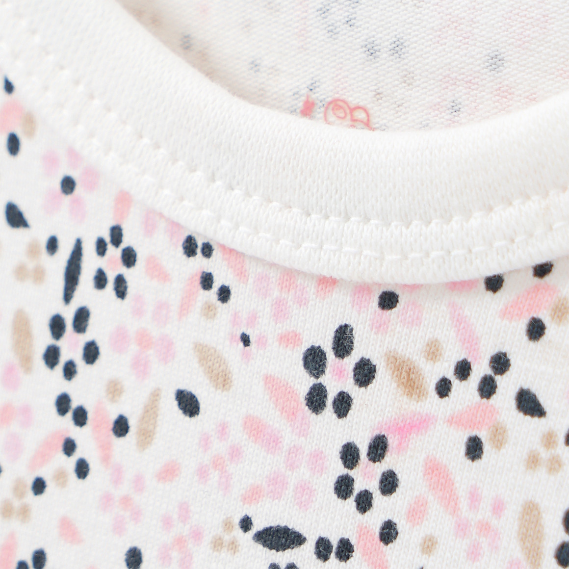 Topomini Baby Langarmbody mit Allover-Print weiss / rosa / dunkelblau