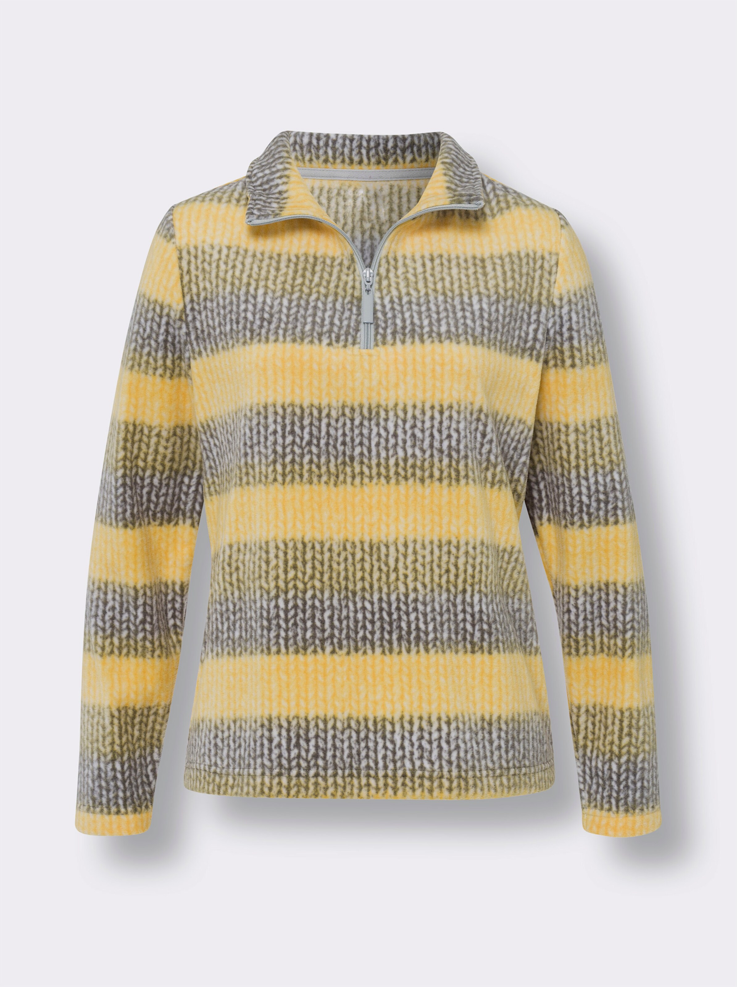 Fleeceshirt in Strick-Optik