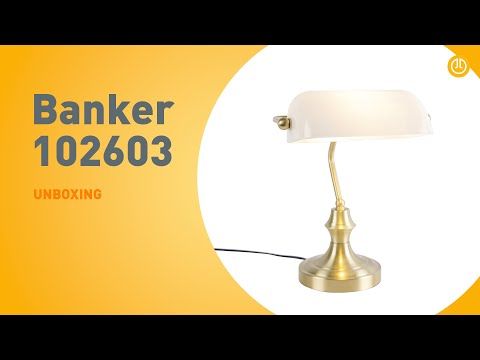 Klassieke notarislamp goud met opaal glas - Banker