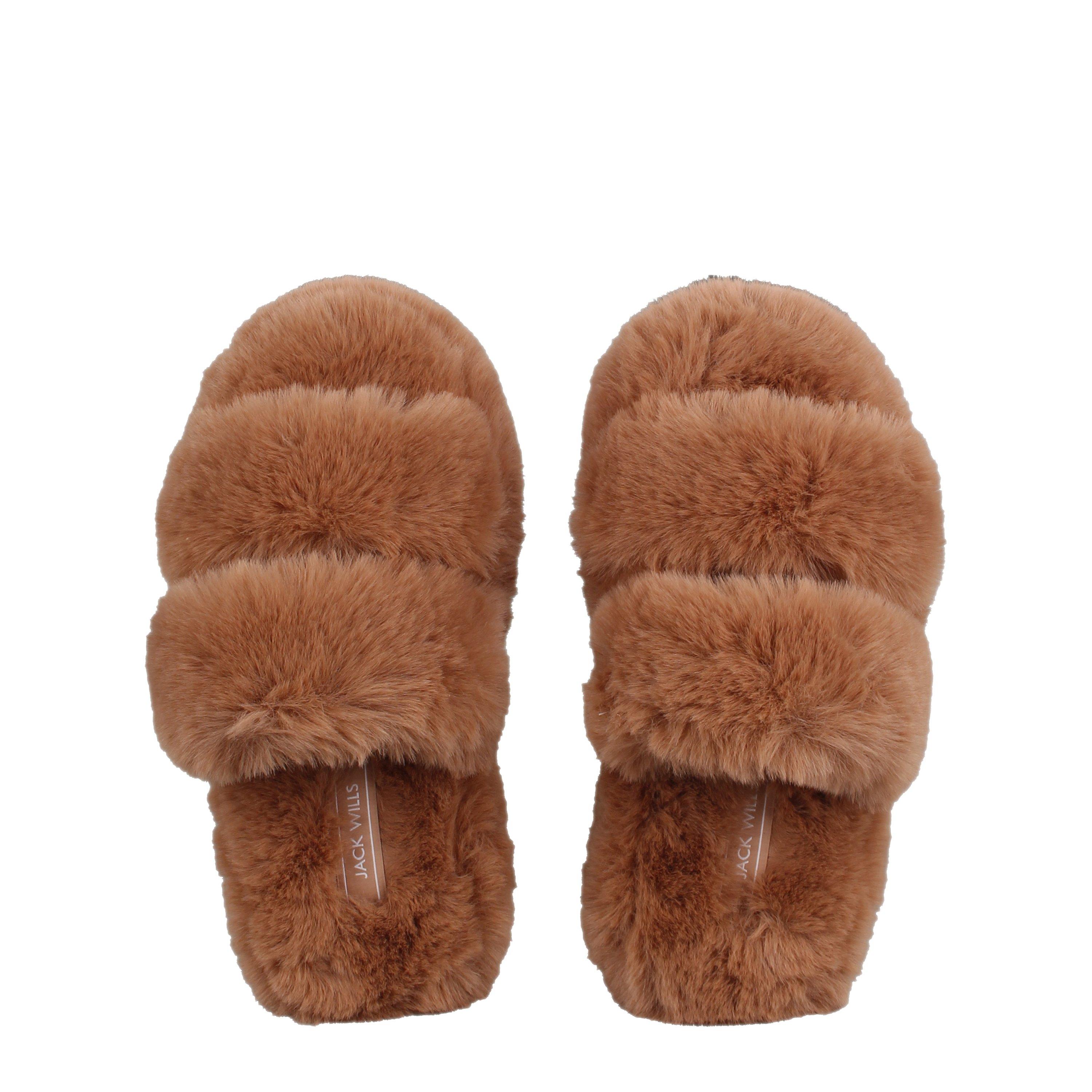 Jack Wills JW Fluffy Strap Slipper