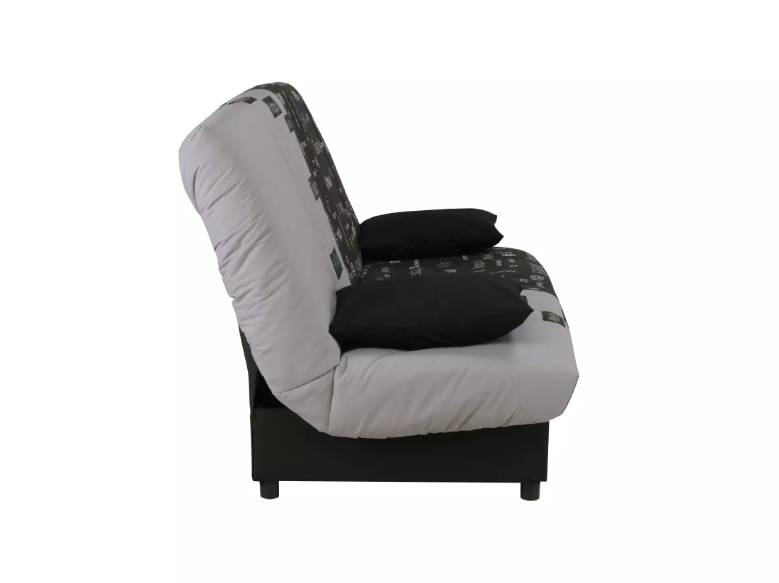 Canapé convertible clic-clac en tissu imprimé web noir FARWEST
