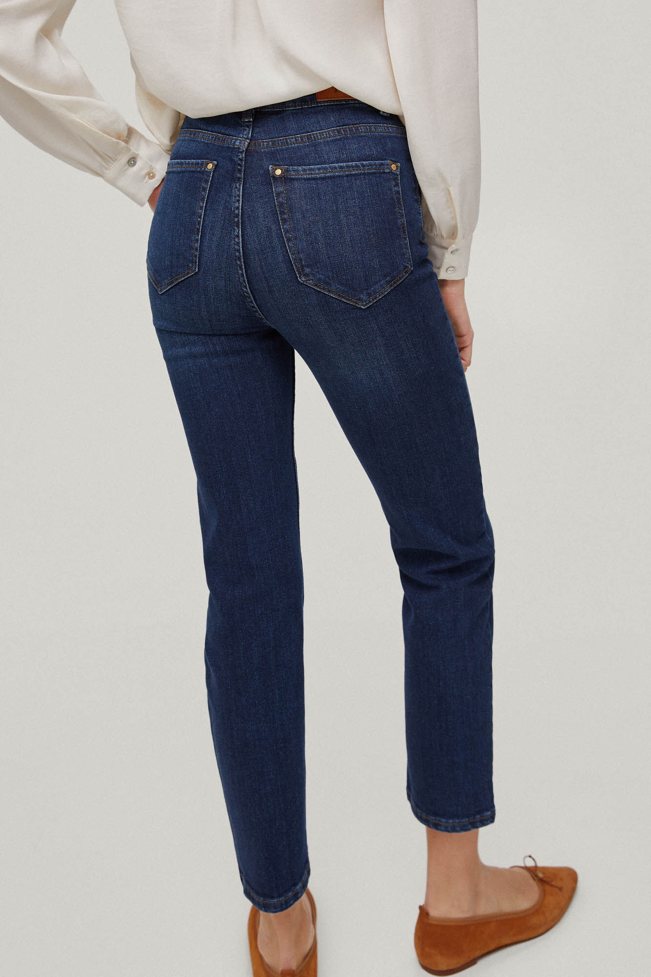 Calça jeans slim fit com 5 bolsos - Azul