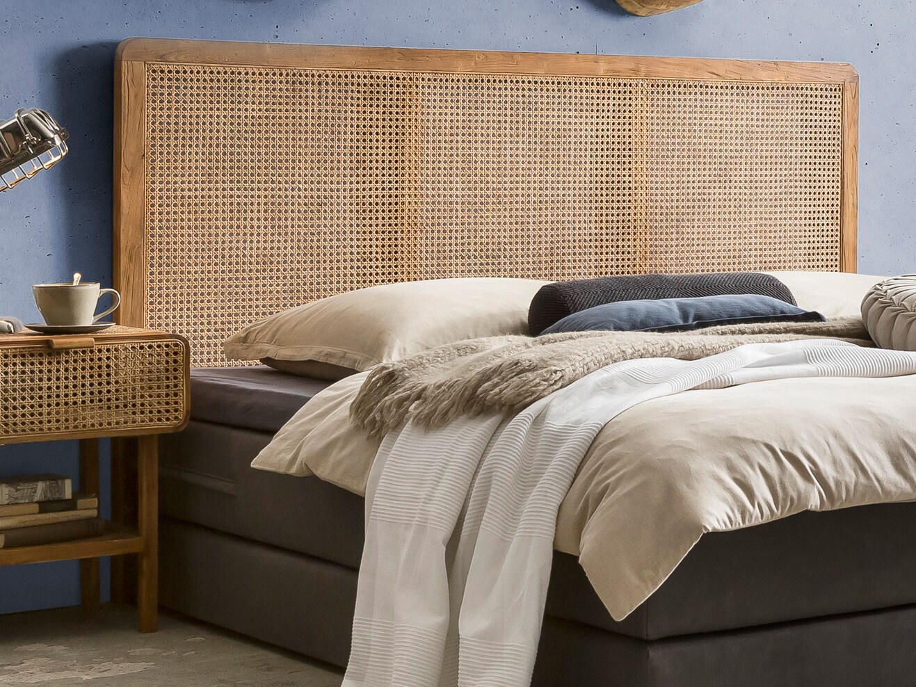 Bettkopfteil Romanteaka Teak Betthaupt Ehebett Doppelbett Kopfteil Bettzubehör