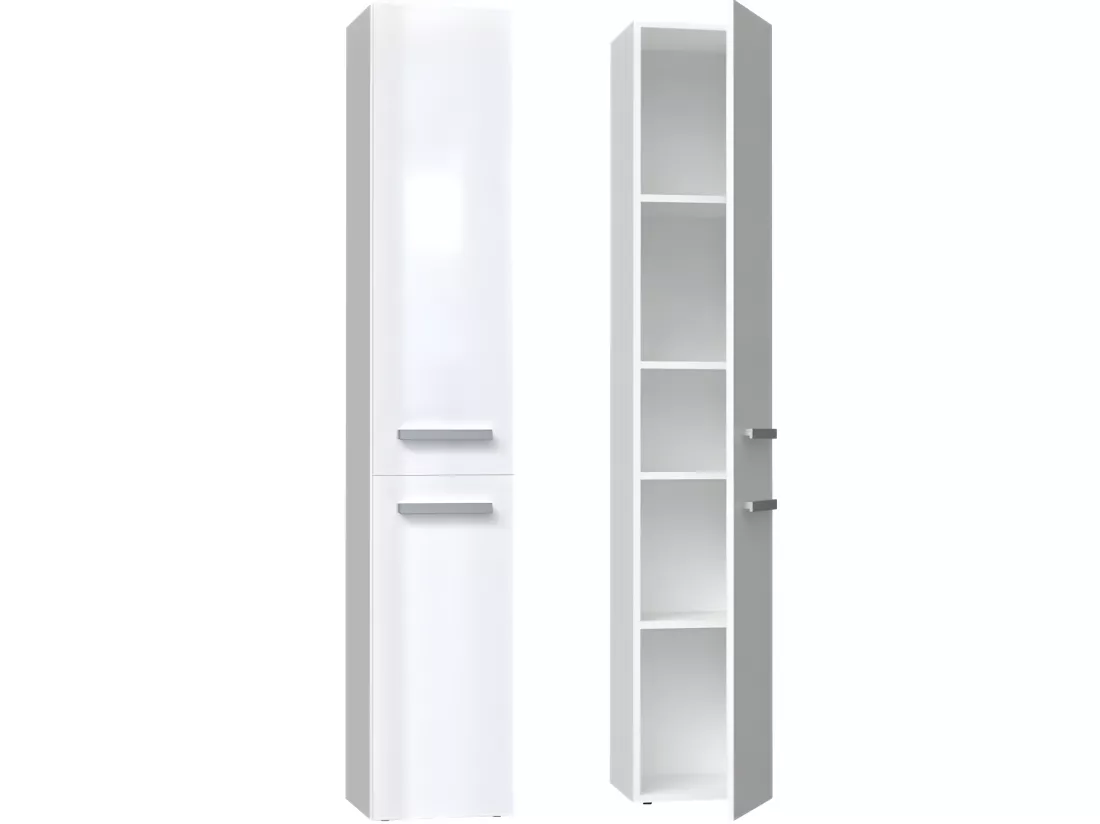 KOMMA - Meuble salle de bain 2 portes - 31x30x174cm - Colonne rangement SDB