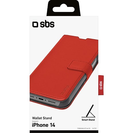 SBS iPhone 14 Wallet - Rød