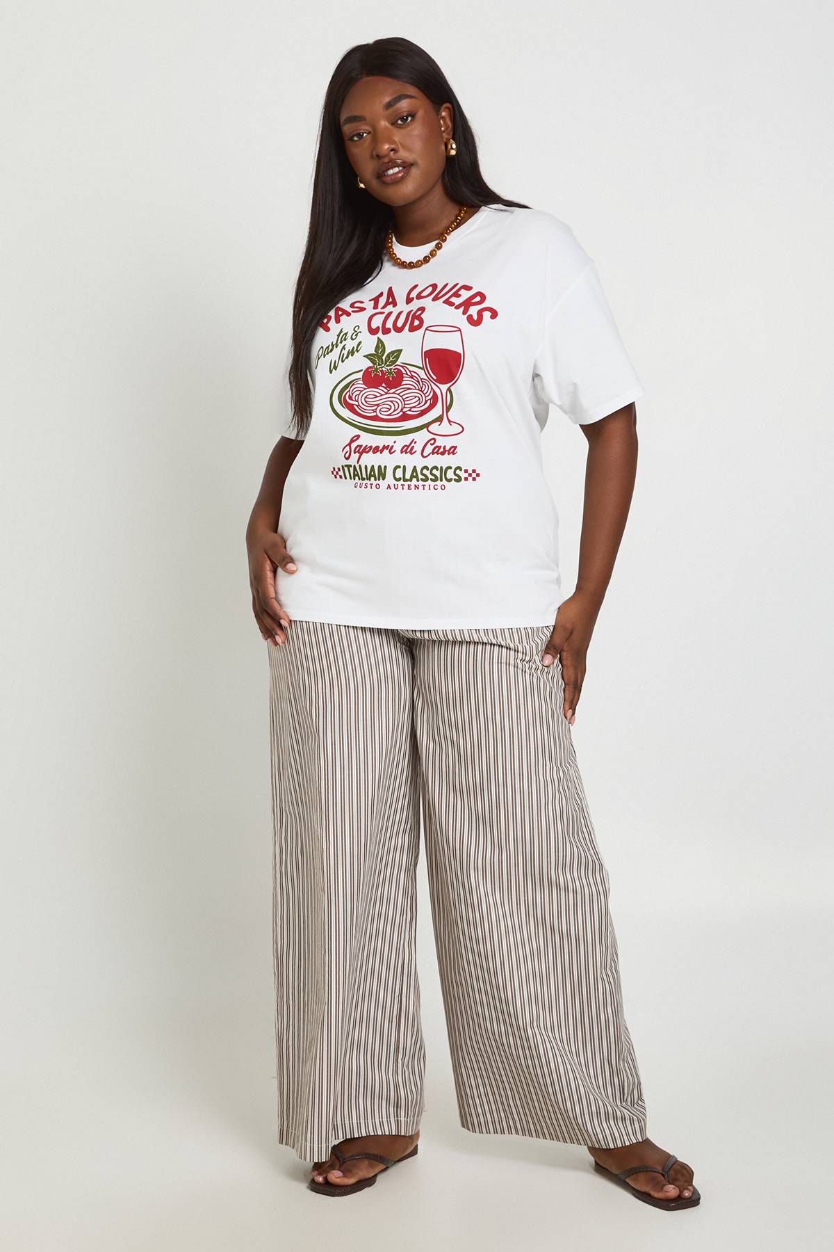 boohoo T-shirt Club Des Amoureux De Pâtes Grande Taille
