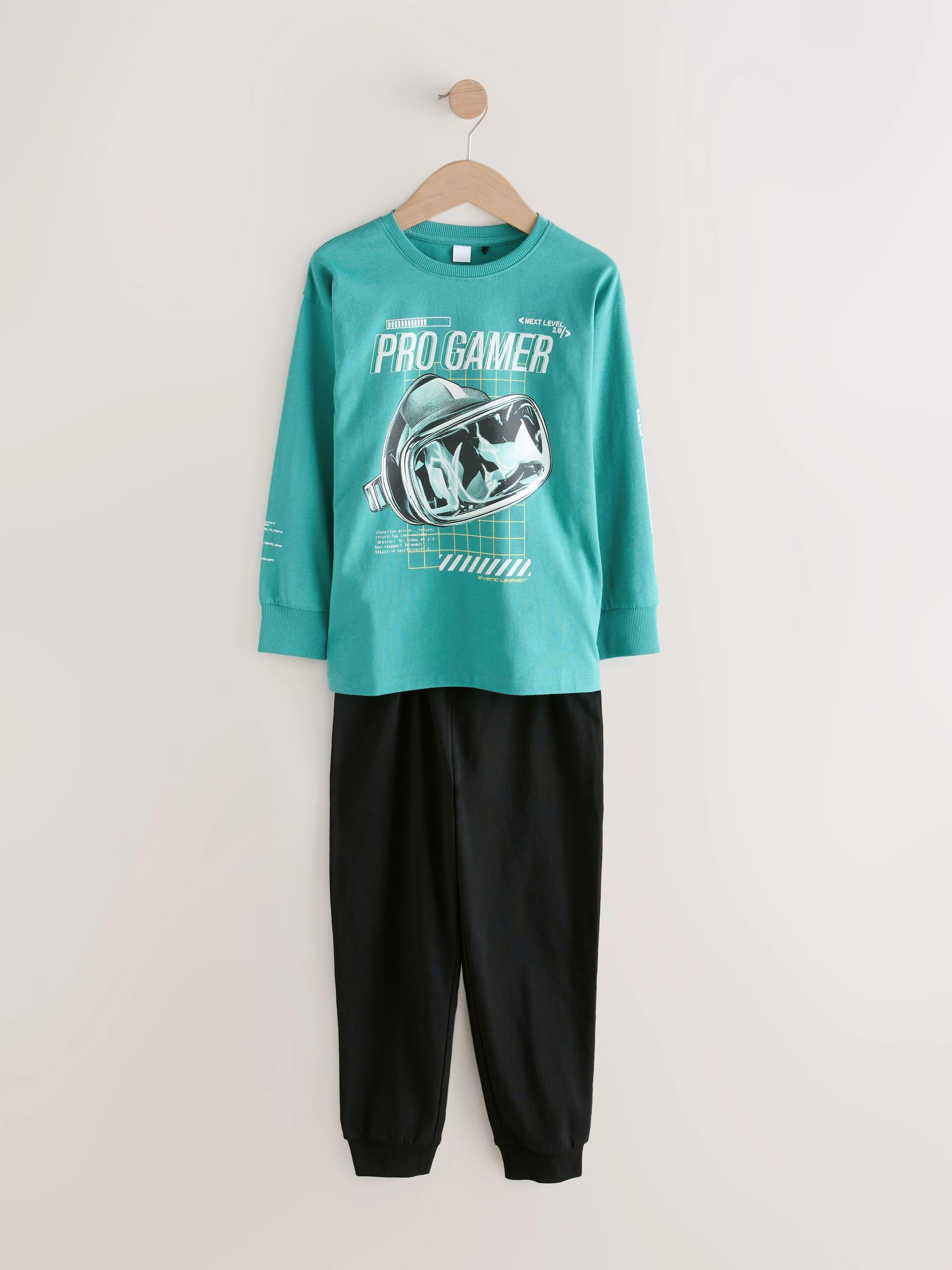 Groen/Zwart Pro Gamer - Verpakking van 2 pyjama's met lange mouwen (3-16 jr)