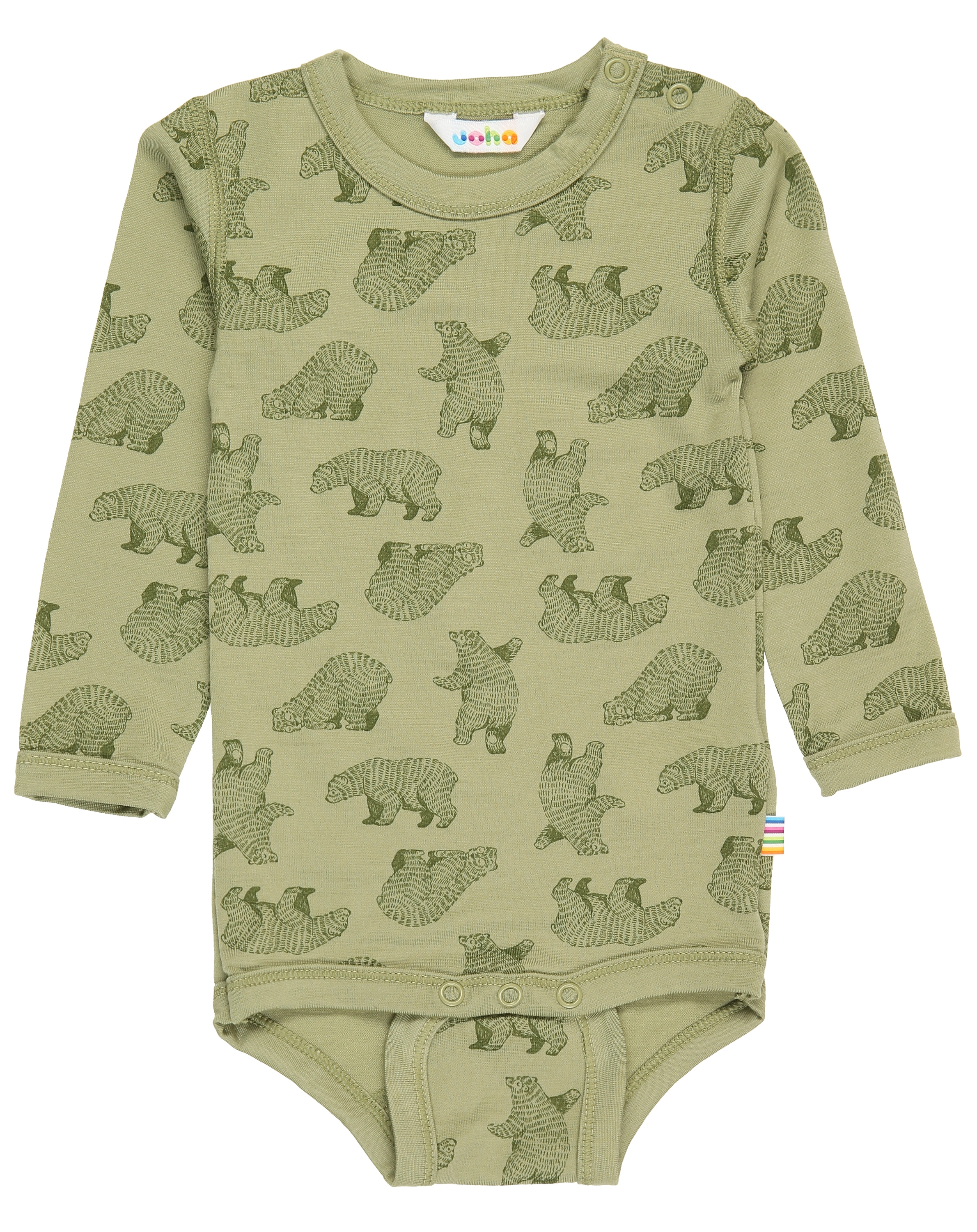 Langarm-Body 620 - BEAR AOP in sage