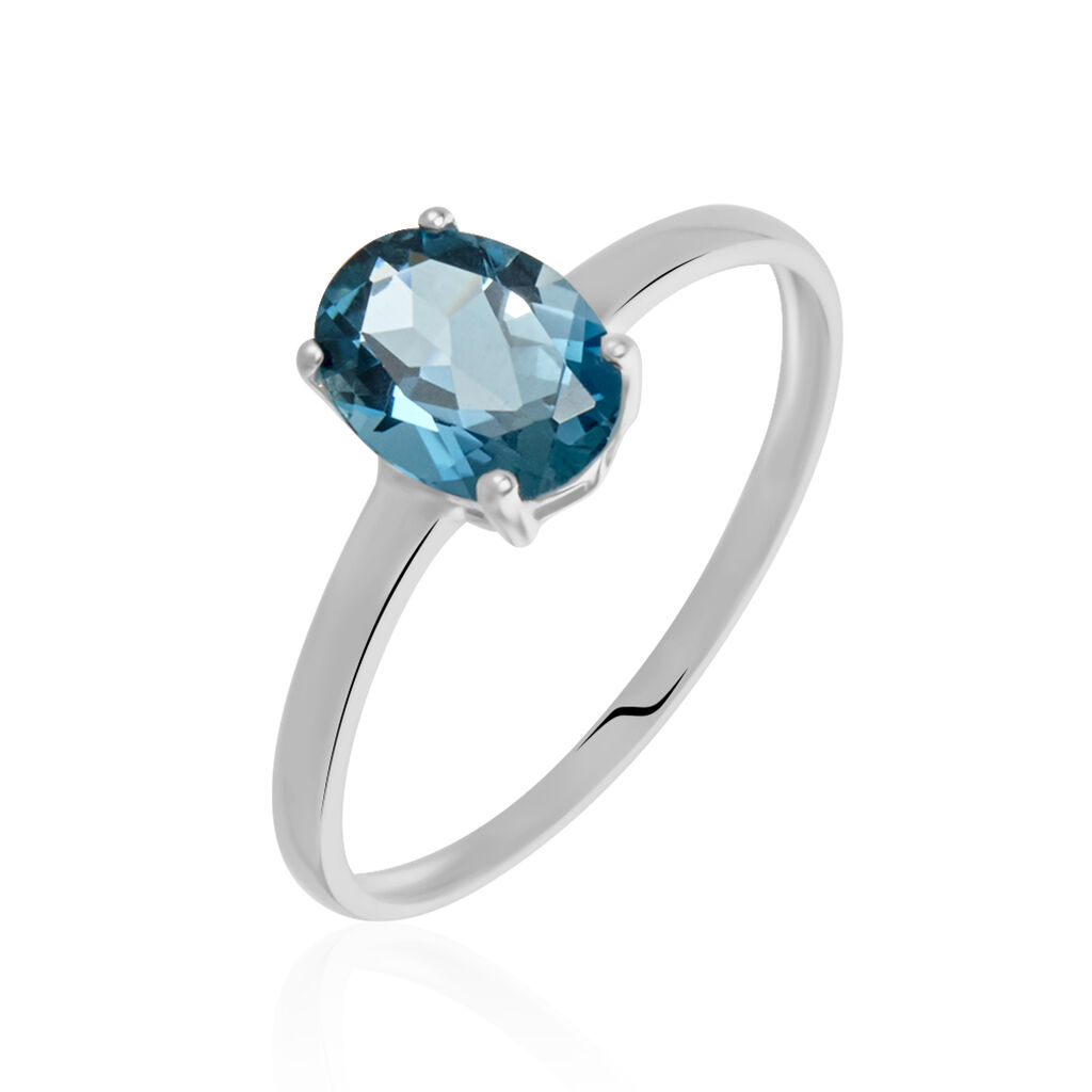 Bague Solitaire Eugen Or Blanc Topaze