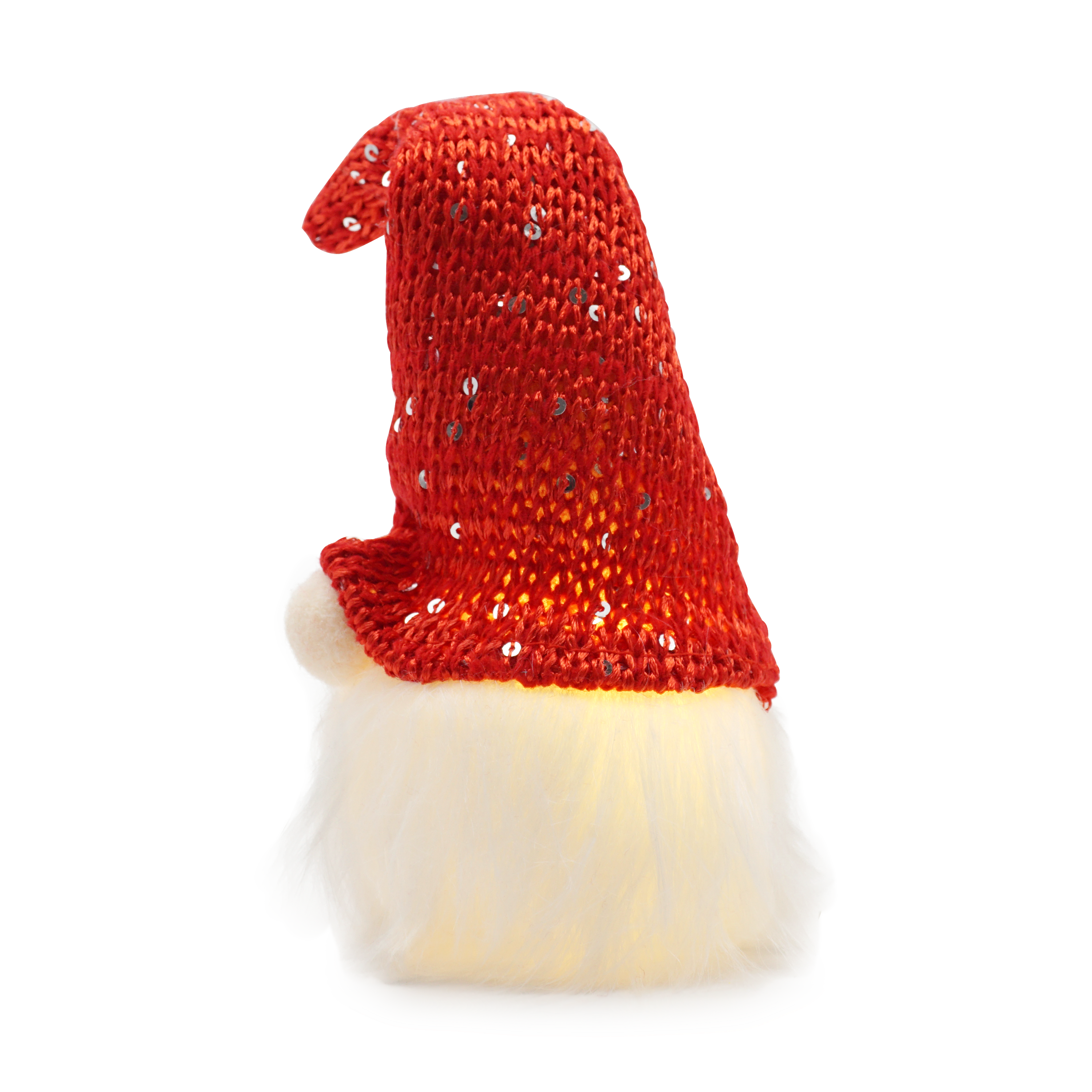(20x7cm) LED Weihnachts Wichtel Home Deko Schwedischer Plüsch Zwerg (inkl. LR1130 Batterien) - Rot