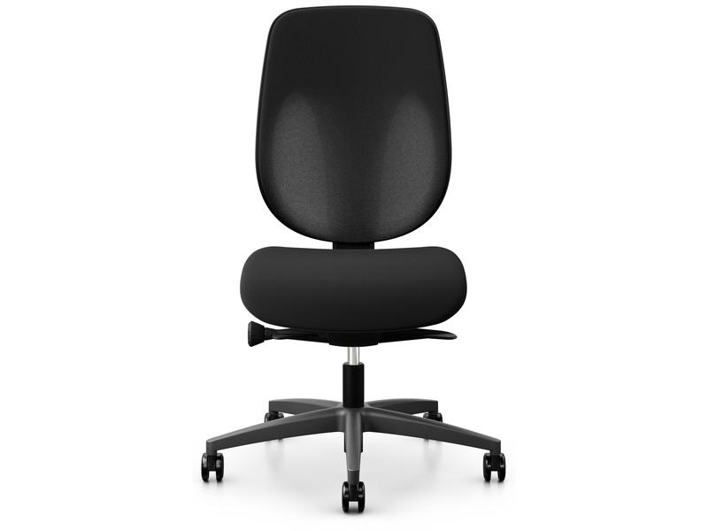 Giroflex Bürostuhl 353 mit Netzrücken, ohne Armlehnen, Schw Arbeitsstuhl mit Rücken- und Sitztiefenverstellung
