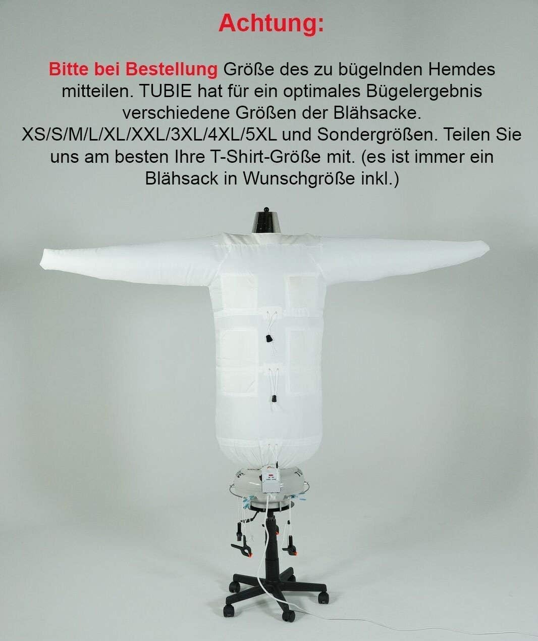 Original Tubie Hemdenbügler Bügelpuppe Blusenbügler Bügelmaschine Hosenbügler