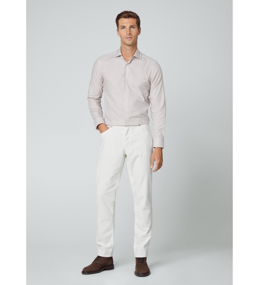 Camisa Hackett Brushed Puppytooth taupe