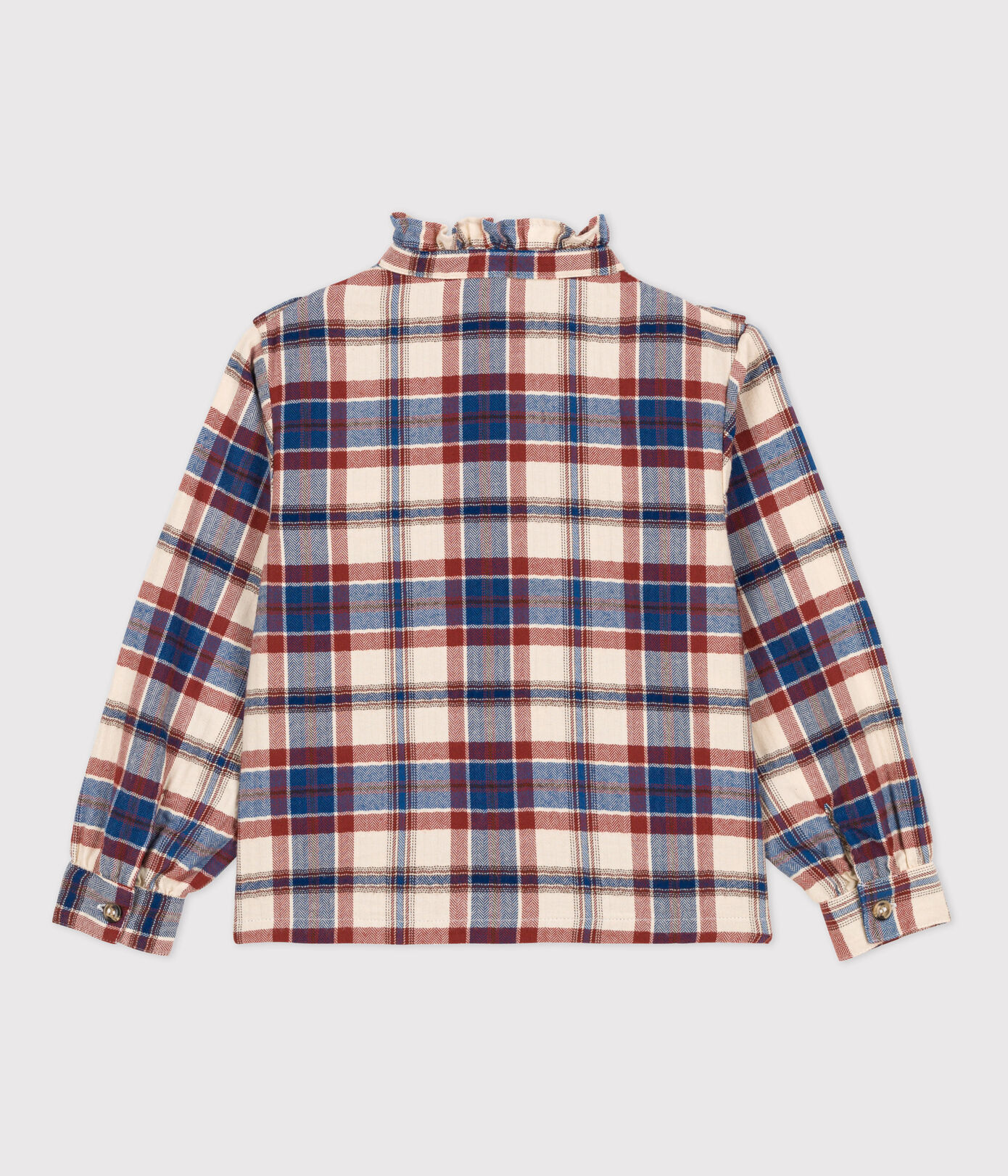 Blouse à carreaux en flanelle enfant fille