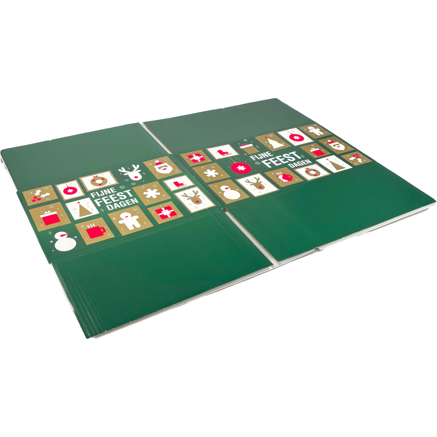 Kerstpakketdoos, Tegels, golfkarton, 45x35x23cm, Kerstmis, d,