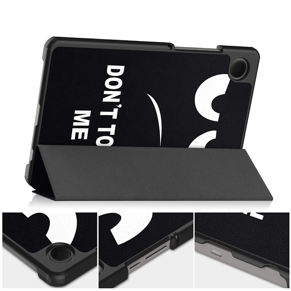 Samsung Galaxy Tab A11 / A9 Leder Tasche Smart Cover Schutzhülle - Don't Touch Me