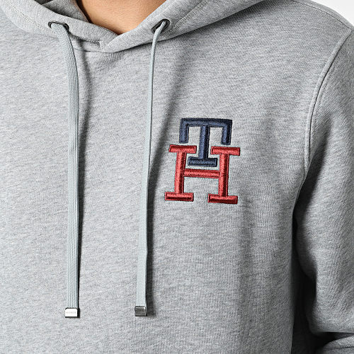 Sweat Capuche Essential Monogram 8677 Gris Chiné