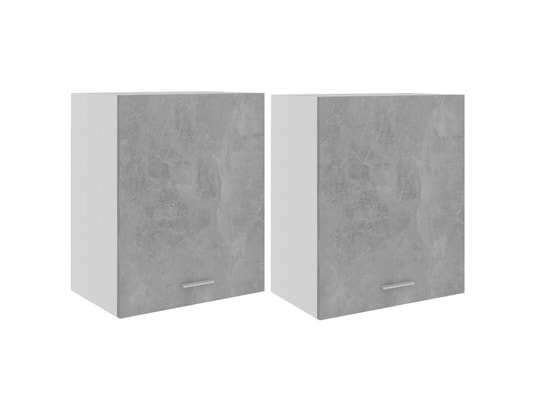 VIDAXL - Meuble haut Armoires de cuisine 2 pcs gris béton 50x31x60 cm aggloméré