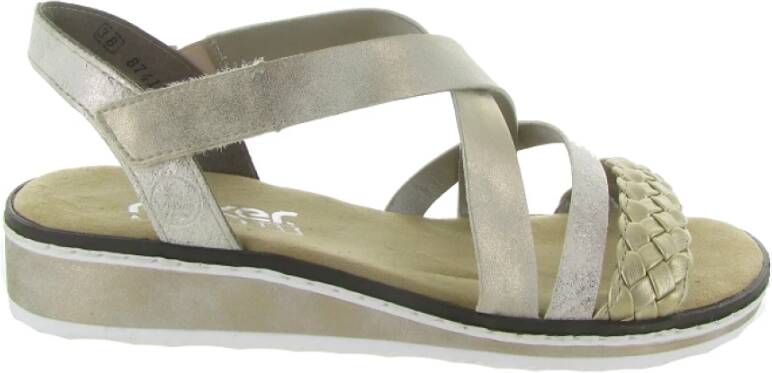 Rieker Sandalen Plat Sandalen Plat Goudkleur