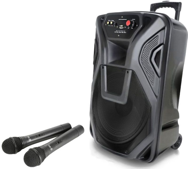 QTX - BUSKER15 - Bluetooth Speaker - Met USB/SD/FM en 2 Microfoons