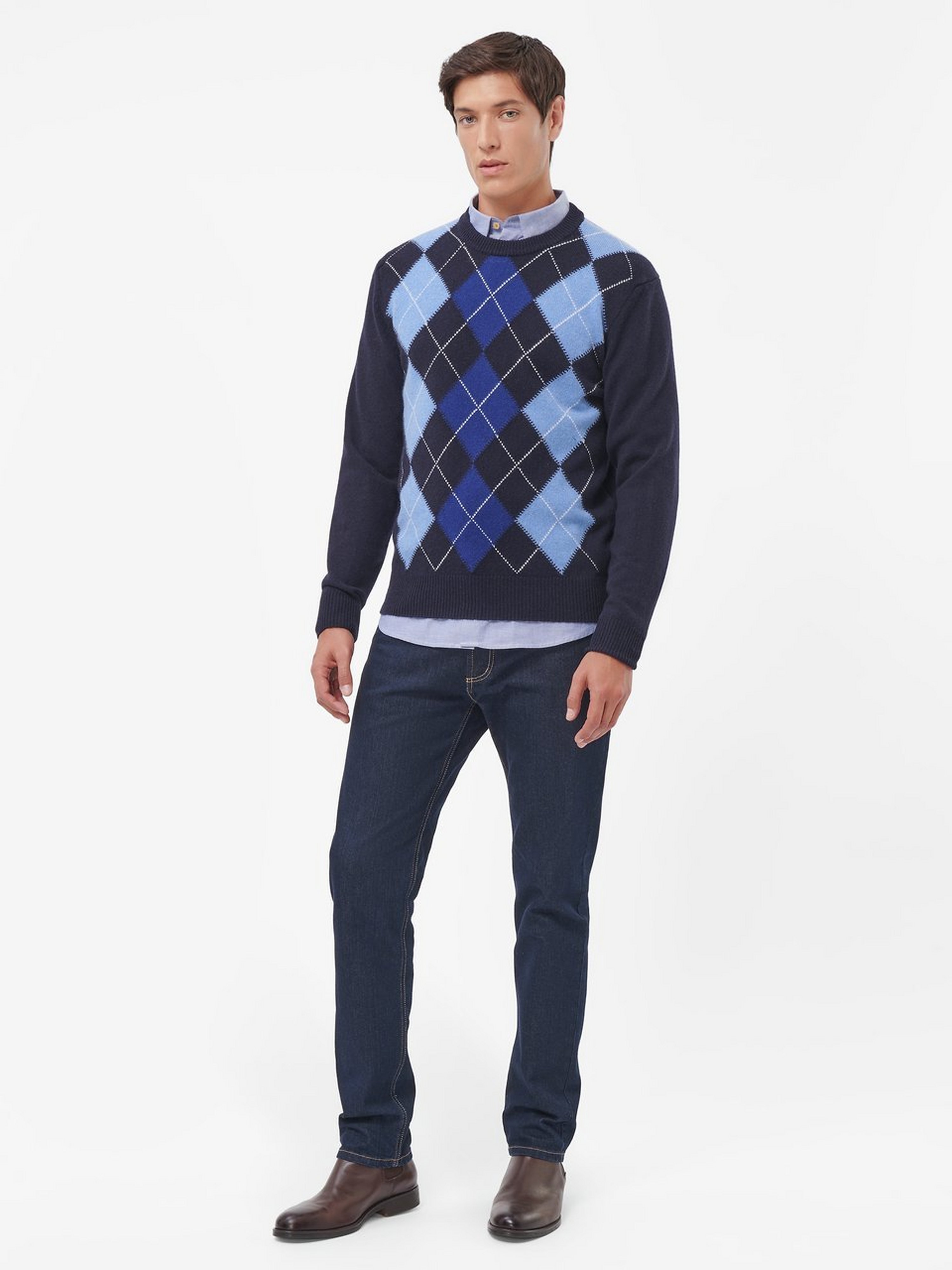 Rundhals-Pullover ARGYLE C- NECK