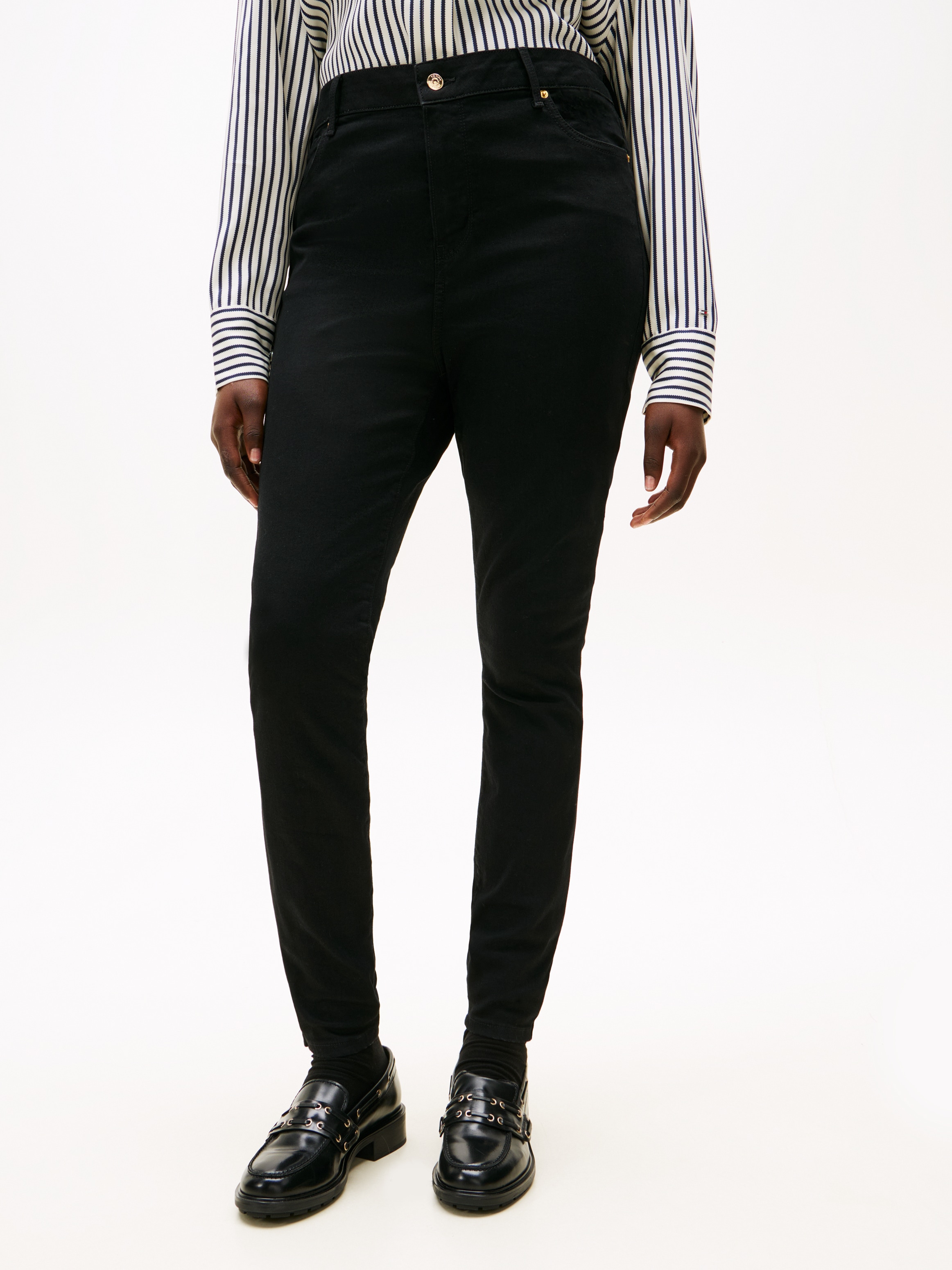 Tommy Hilfiger Curve Skinny-fit-Jeans »CRV DNM BLACK HARLEM U SKINNY HW«, in grossen Grössen