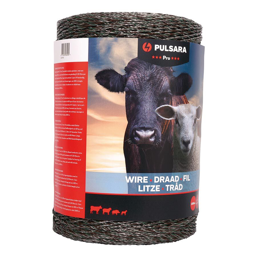 Pulsara Pro - Schrikdraad - 27 cm - 1000 Meter - Bruin - 17.5 cm - 100000 cm
