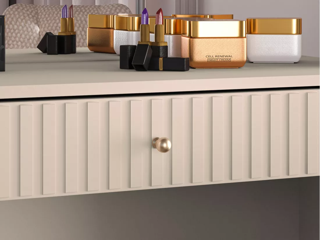 Coiffeuse avec tiroir - 92 cm - beige - CALETTO