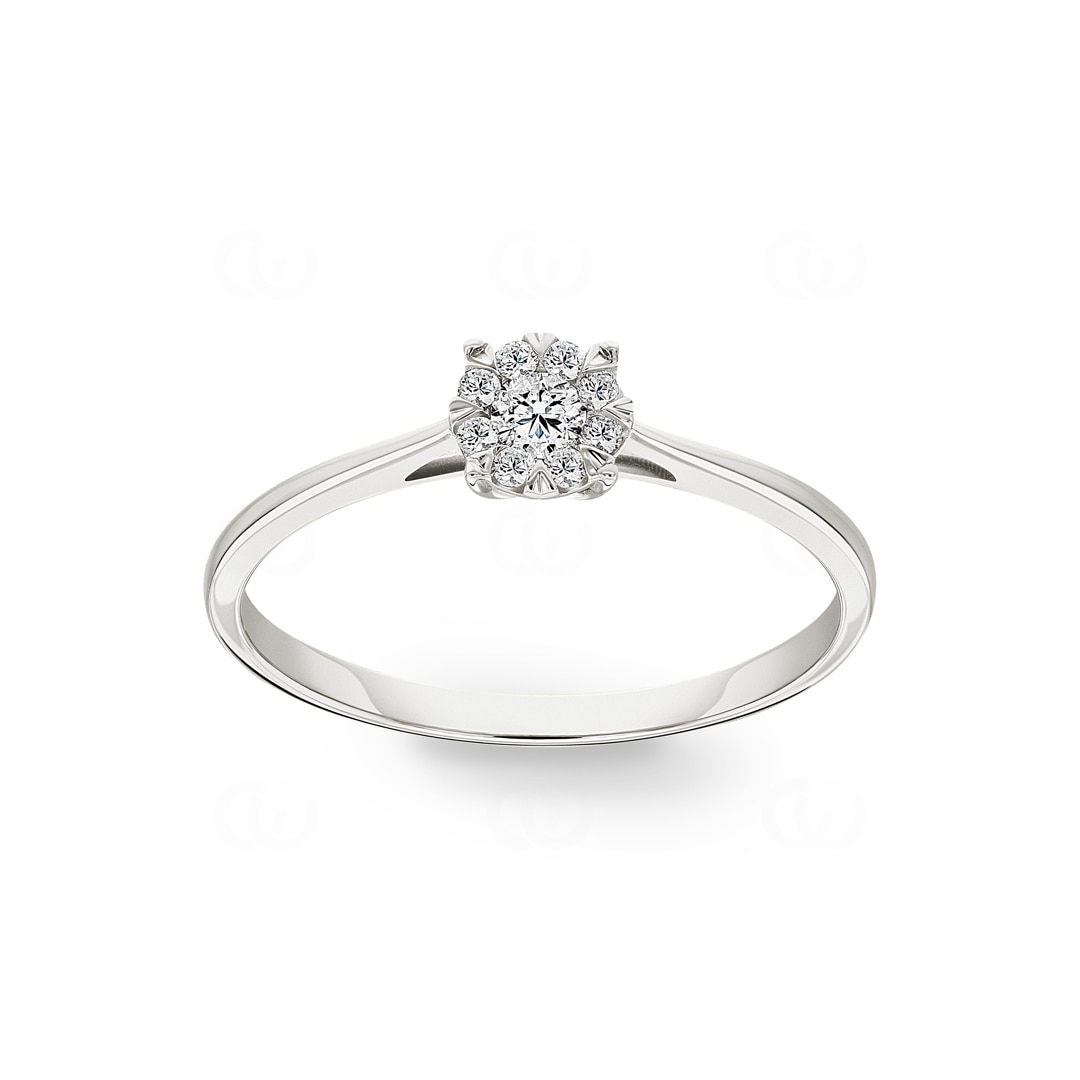 Verlobungsring 750/18 K Weissgold mit Diamanten 0.15 ct H/si by CHRISTIAN