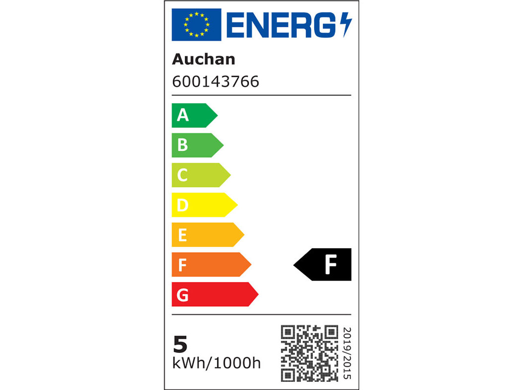 LÂMPADA LED VELA AUCHAN E14 40W EQUI LUZ AMARELA 3 UNIDADES