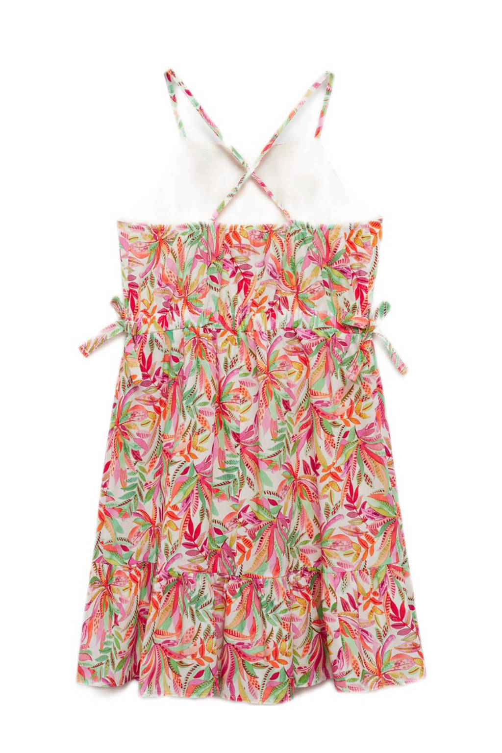 Mango Kids gebloemde jurk rood/groen/roze