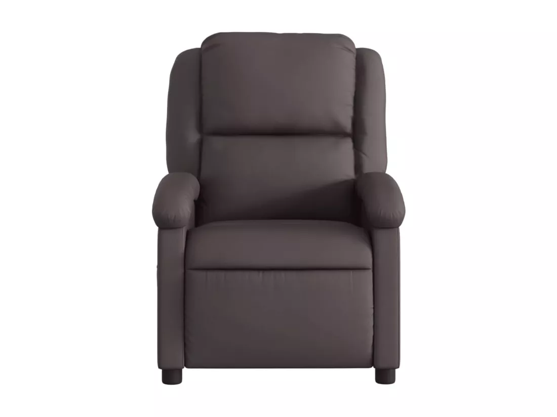 Fauteuil inclinable électrique marron foncé cuir véritable