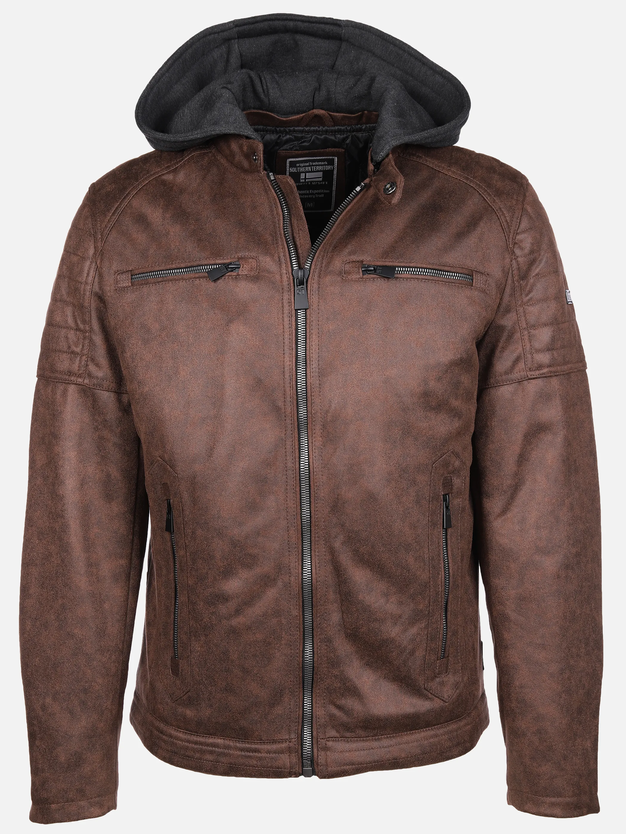 Herren Bikerjacke mit Kapuze