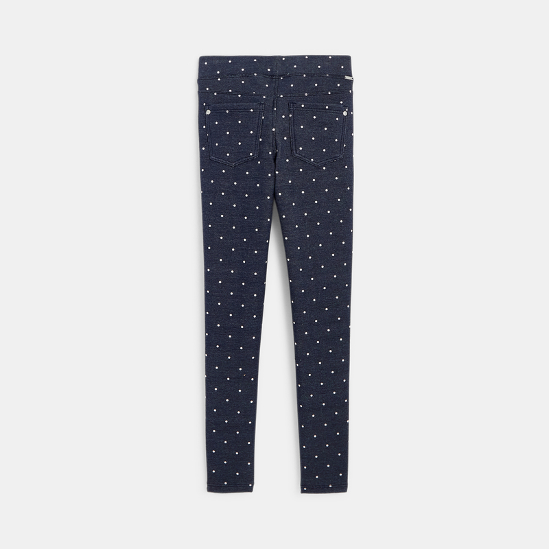 Jeggings chauds à pois blancs fille