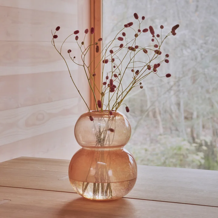 OYOY - Lasi Vase small, H 23 cm, taupe