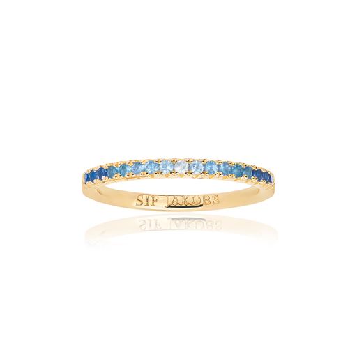 Sif Jakobs Jewellery Ellera Ring, Guld/Blå, Str. 60