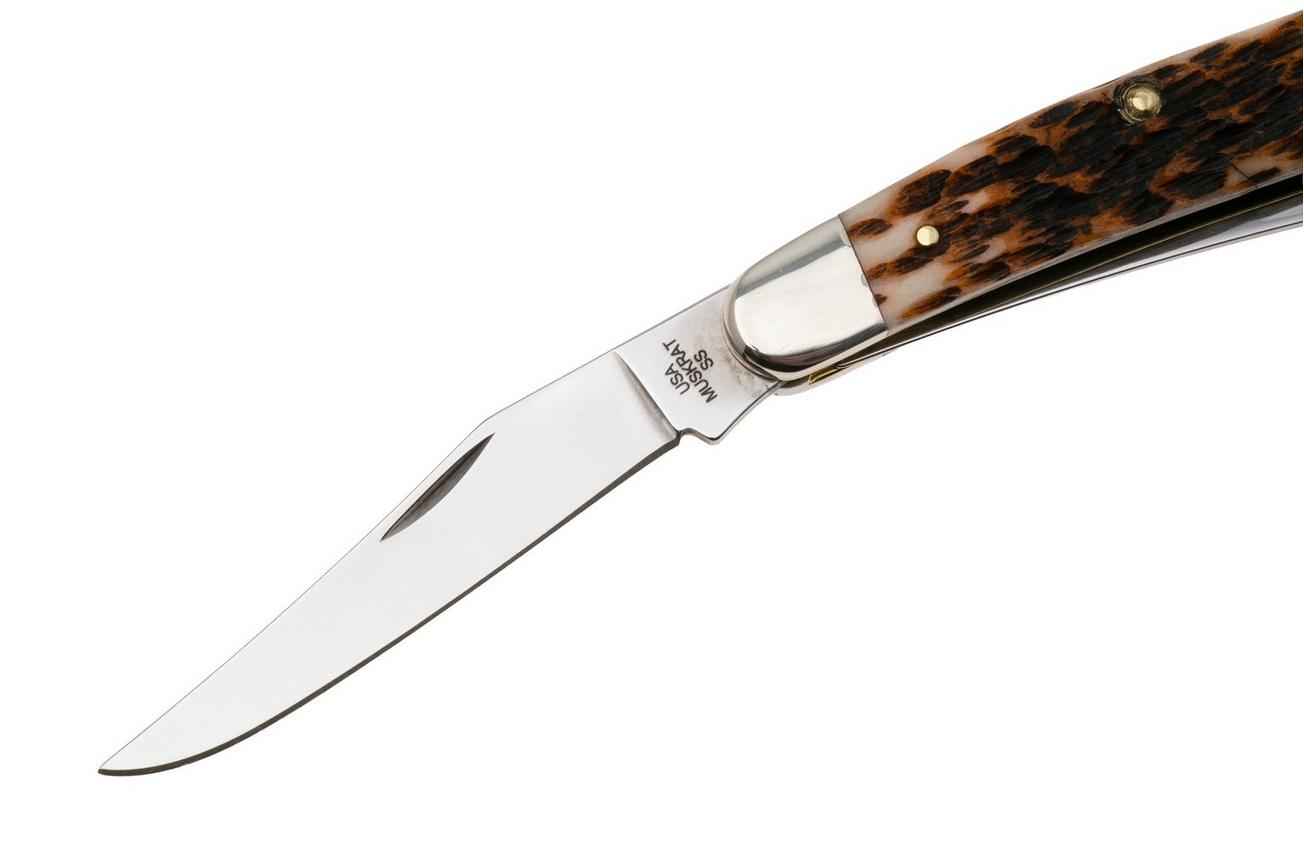 Case Muskrat Amber Bone, Peach Seed Jig, 10798, MUSKRAT SS zakmes