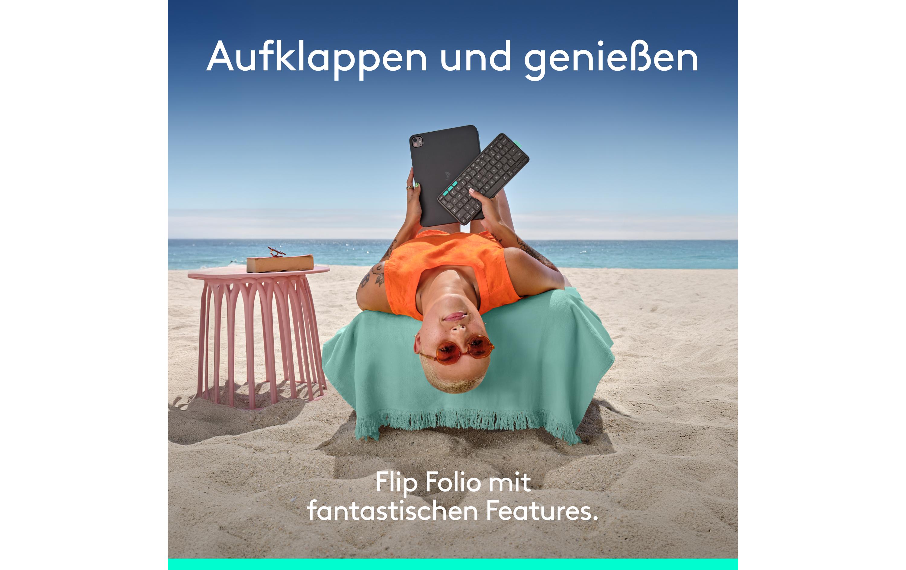 Tablet Tastatur Cover Flip Folio iPad Pro & Air11<br>Vielseitiges iPad Cover mit verstaubarer Tastatur