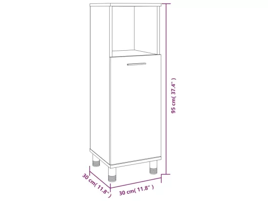 Armoire de bain Chêne marron 30x30x95 cm Bois d'ingénierie