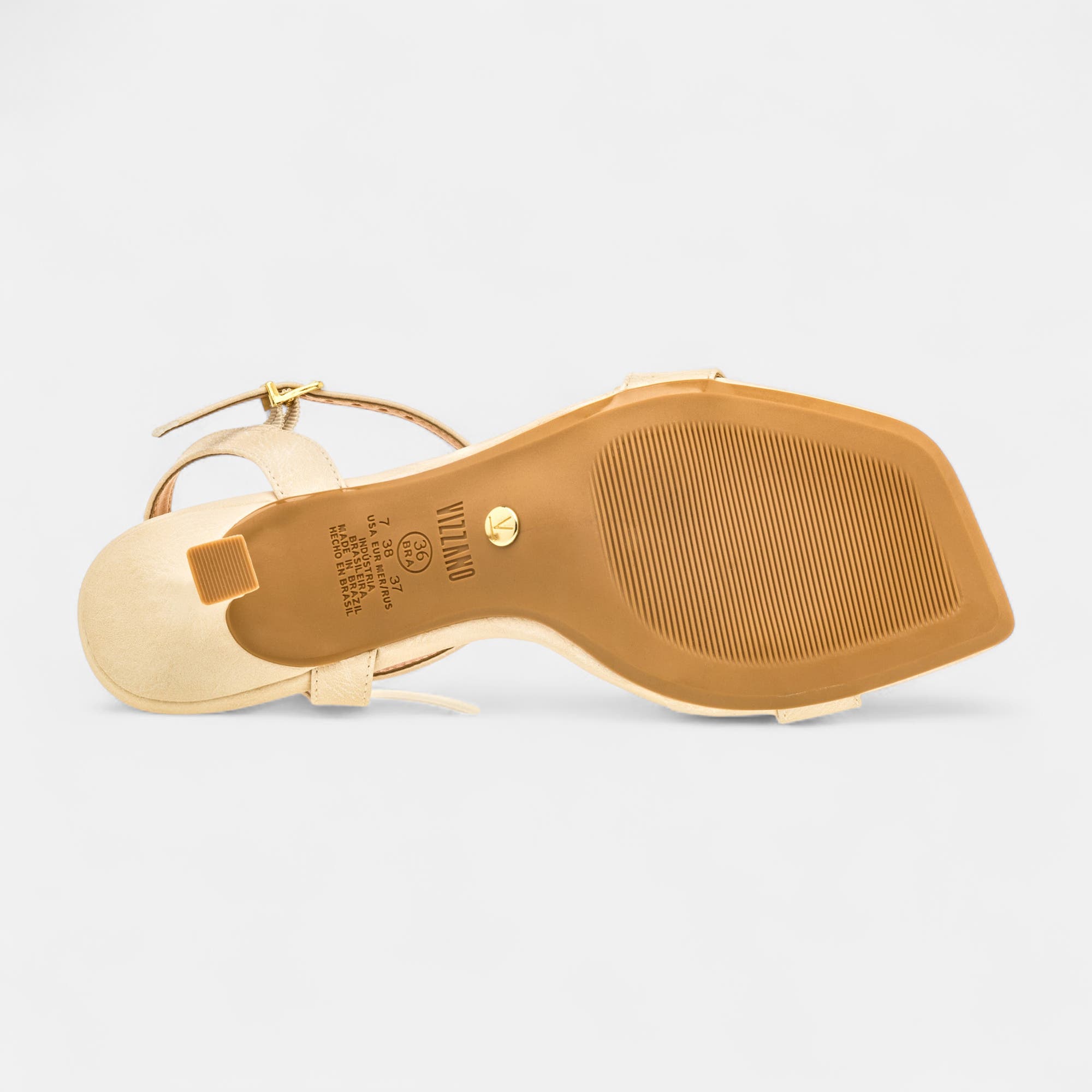 Nu-pieds à talon Femme beige