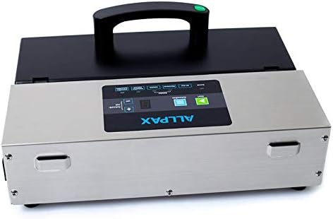 Vakuumierer/Vakuumiermaschine P 355 von ALLPAX - inkl. 100 Vakuumbeutel 20 x 30 cm (strukturiert) - 97% Vakuumleistung - 5 mm breite Schweißnaht - mit Puls-System für druckempfindliche Produkte