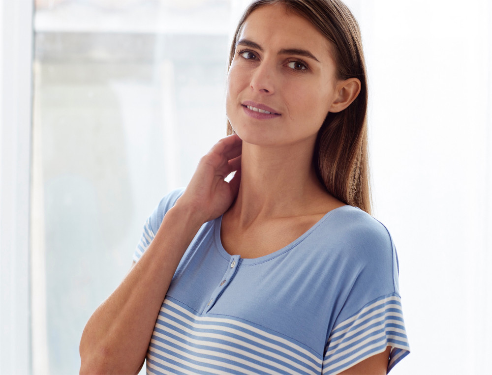 Chemise de nuit rayée-Solveig