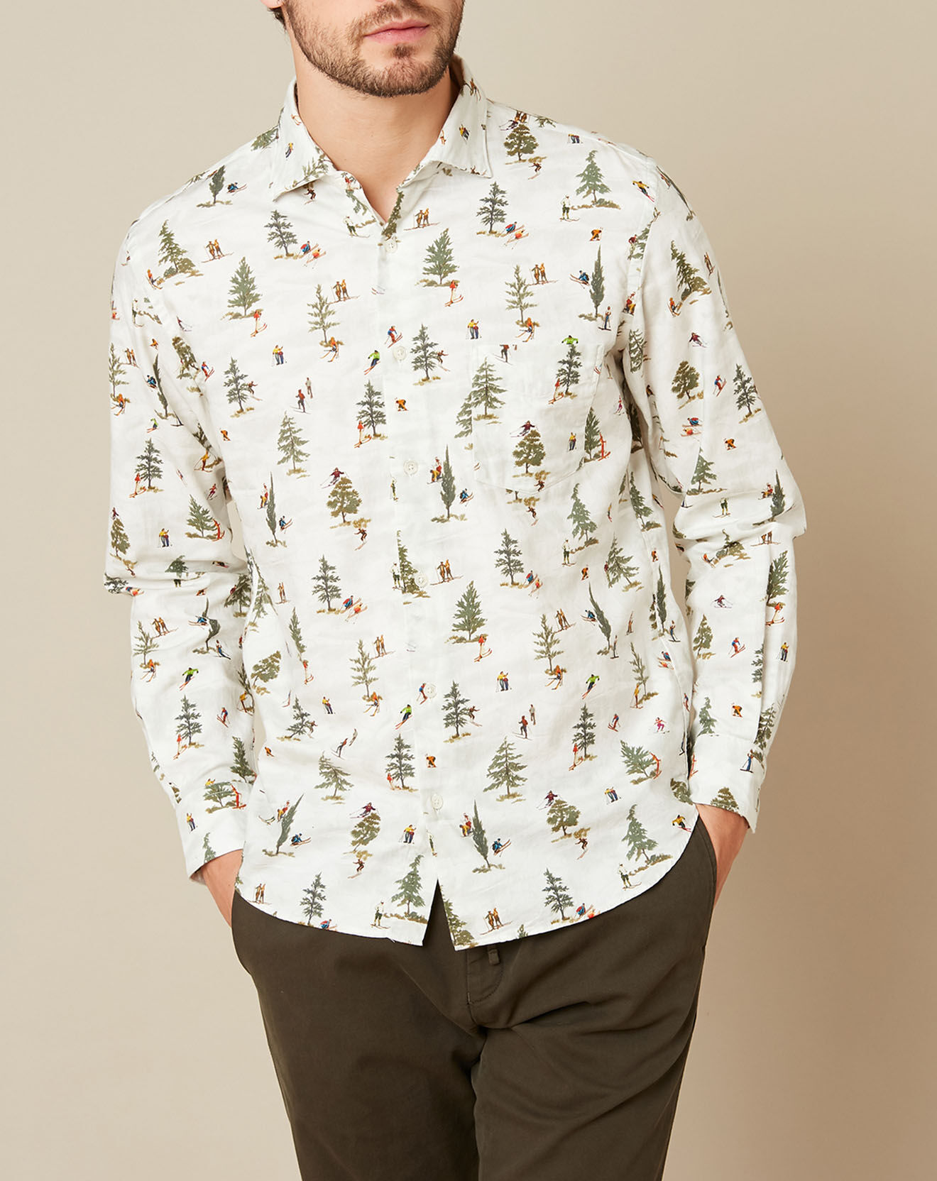 Hartford Chemise Regular Penn imprimée blanc
