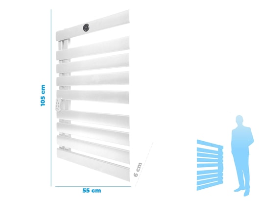 PURLINE - Sèche-serviettes mural aluminium display led et wifi 500w nt...