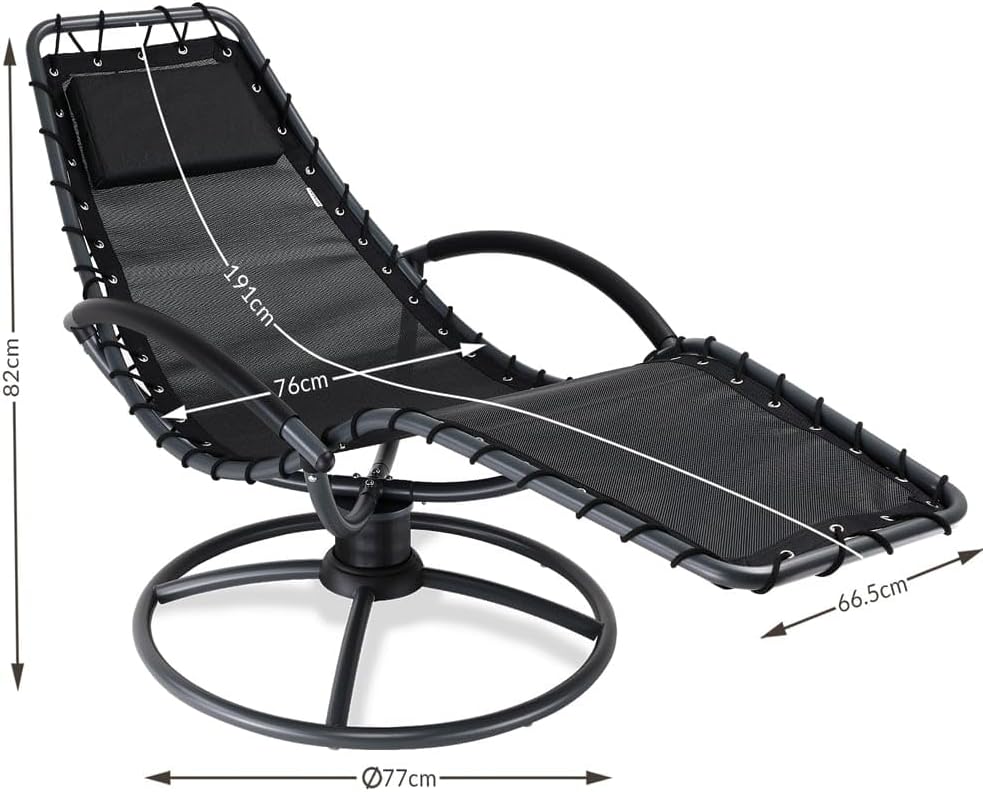 Casaria® Sonnenliege Liegestuhl Wetterfest Sauna Relaxliege mit Armlehne Kissen Ergonomisch 120kg Belastbar Wohnzimmer Liege Garten Balkon Sessel Grau