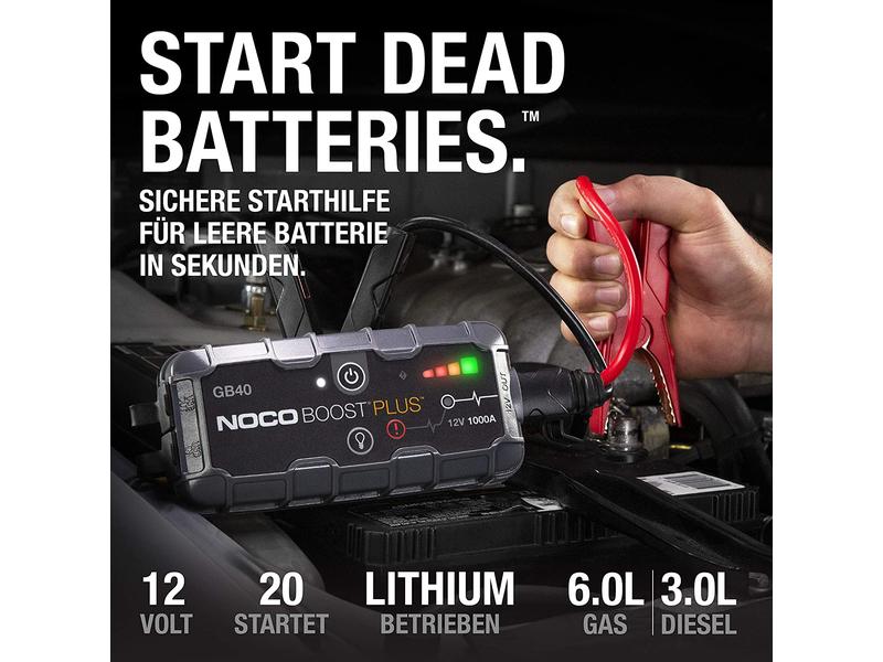 Noco Starterbatterie mit Ladefunktion GB40 12V 1000A Starterbooster und Powerbank, 12 V, 1000 A